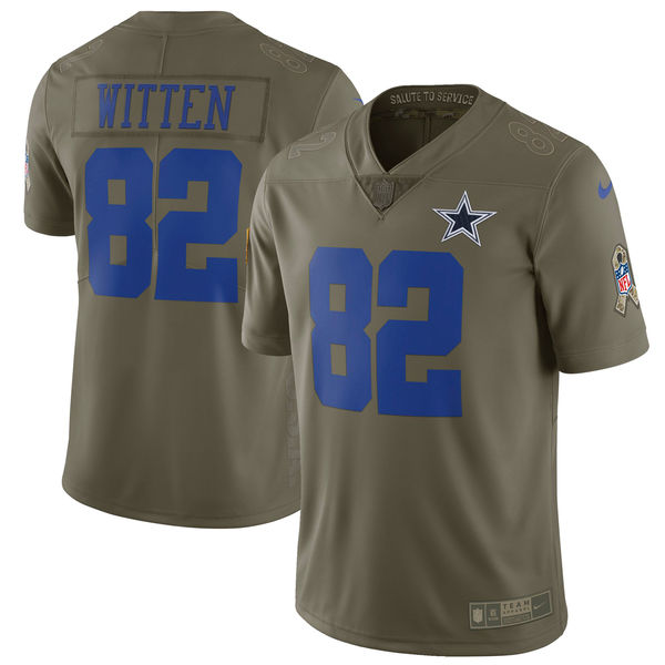 Youth Dallas cowboys #82 Witten Nike Olive Salute To Service Limited NFL Jerseys